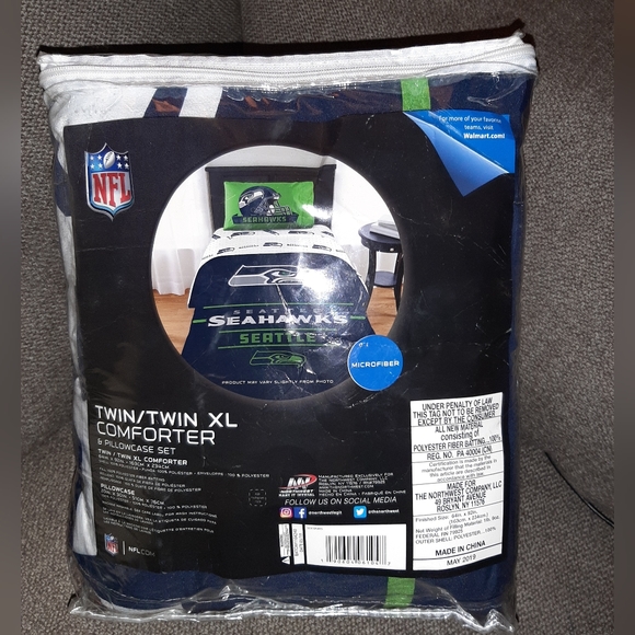 NFL Twin XL 2pc Comforter Set Seattle Seahawks - Picture 4 of 4